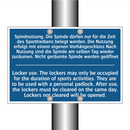 Spindnutzung. Die Spinde dürfen /.../ - Locker use. The lockers may only /.../