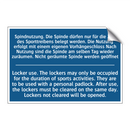 Spindnutzung. Die Spinde dürfen /.../ - Locker use. The lockers may only /.../