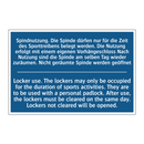 Spindnutzung. Die Spinde dürfen /.../ - Locker use. The lockers may only /.../