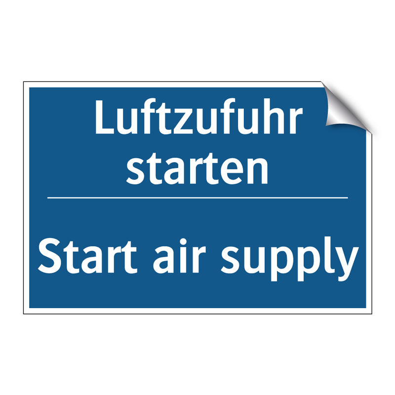Luftzufuhr starten - Start air supply