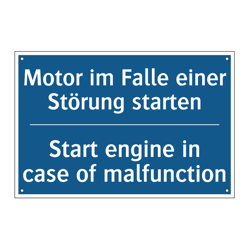 Motor im Falle einer Störung starten/.../ - Start engine in case of malfunction/.../