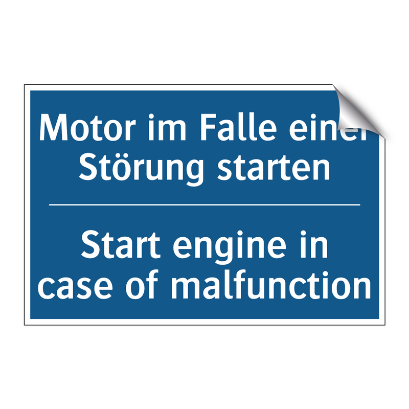 Motor im Falle einer Störung starten/.../ - Start engine in case of malfunction/.../