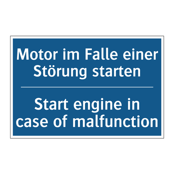 Motor im Falle einer Störung starten/.../ - Start engine in case of malfunction/.../