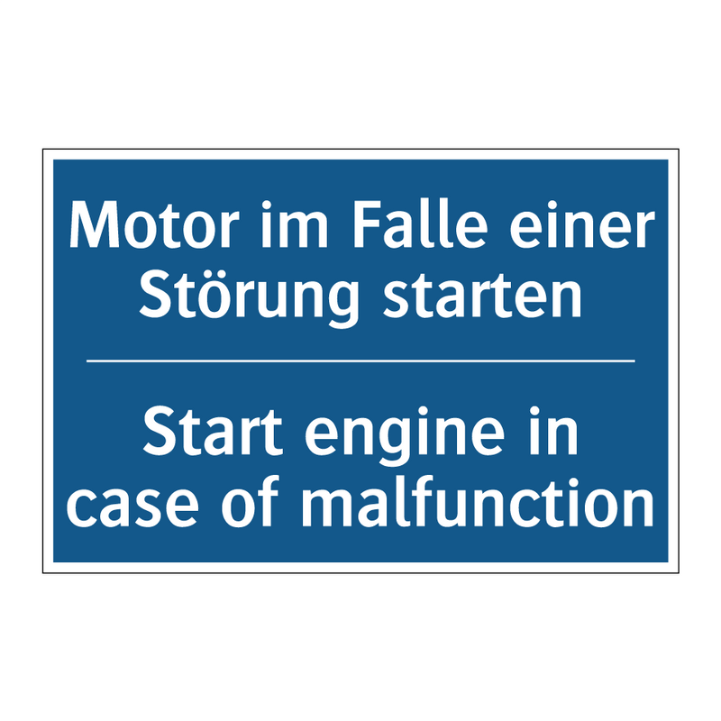 Motor im Falle einer Störung starten/.../ - Start engine in case of malfunction/.../