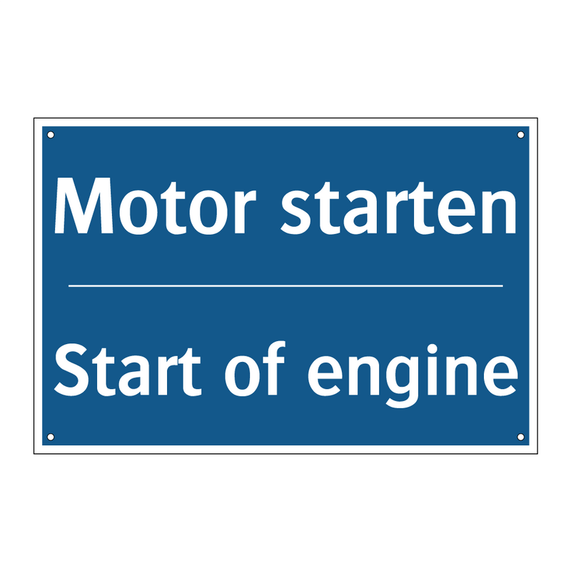 Motor starten - Start of engine
