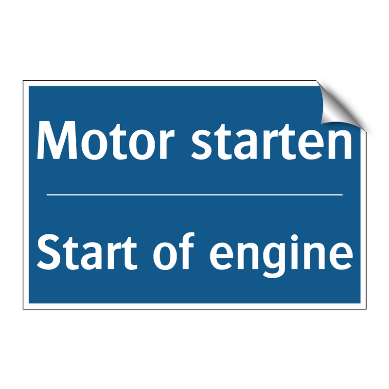 Motor starten - Start of engine
