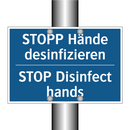 STOPP Hände desinfizieren - STOP Disinfect hands