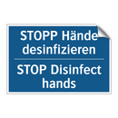 STOPP Hände desinfizieren - STOP Disinfect hands