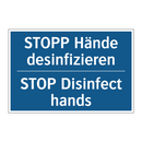 STOPP Hände desinfizieren - STOP Disinfect hands