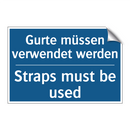Gurte müssen verwendet werden - Straps must be used