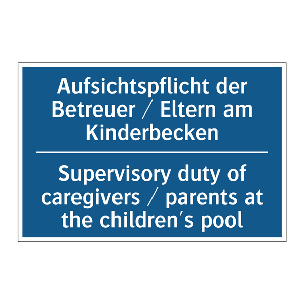 Aufsichtspflicht der Betreuer /.../ - Supervisory duty of caregivers /.../
