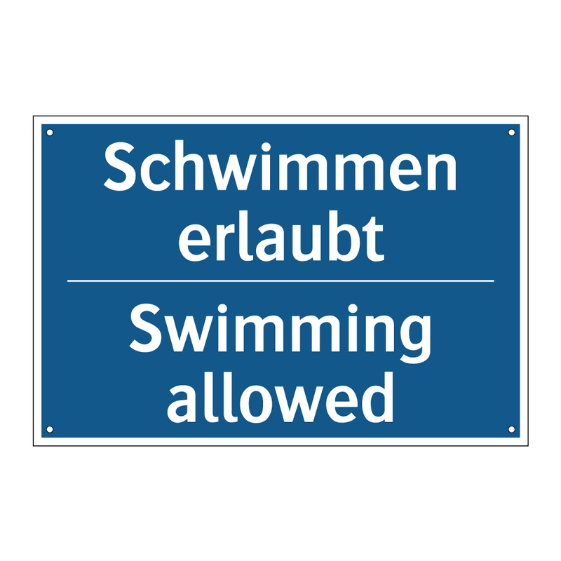 Schwimmen erlaubt - Swimming allowed