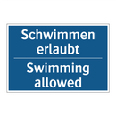 Schwimmen erlaubt - Swimming allowed