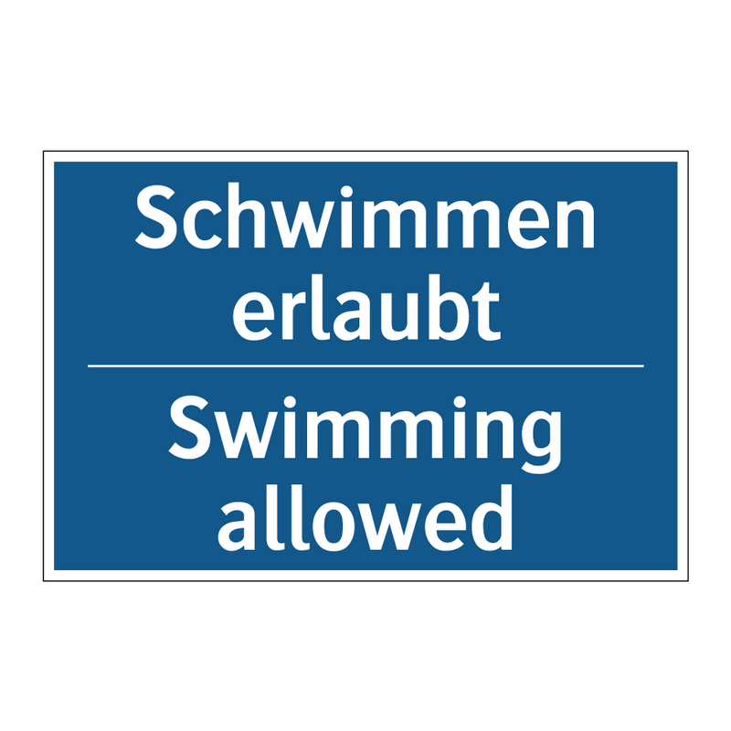 Schwimmen erlaubt - Swimming allowed