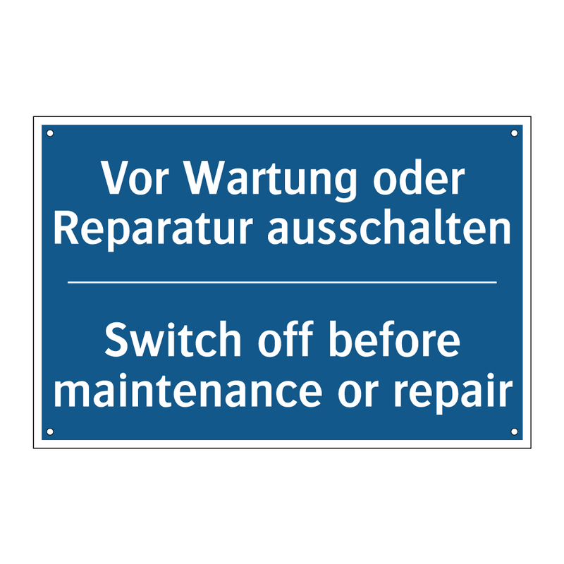Vor Wartung oder Reparatur ausschalten/.../ - Switch off before maintenance /.../