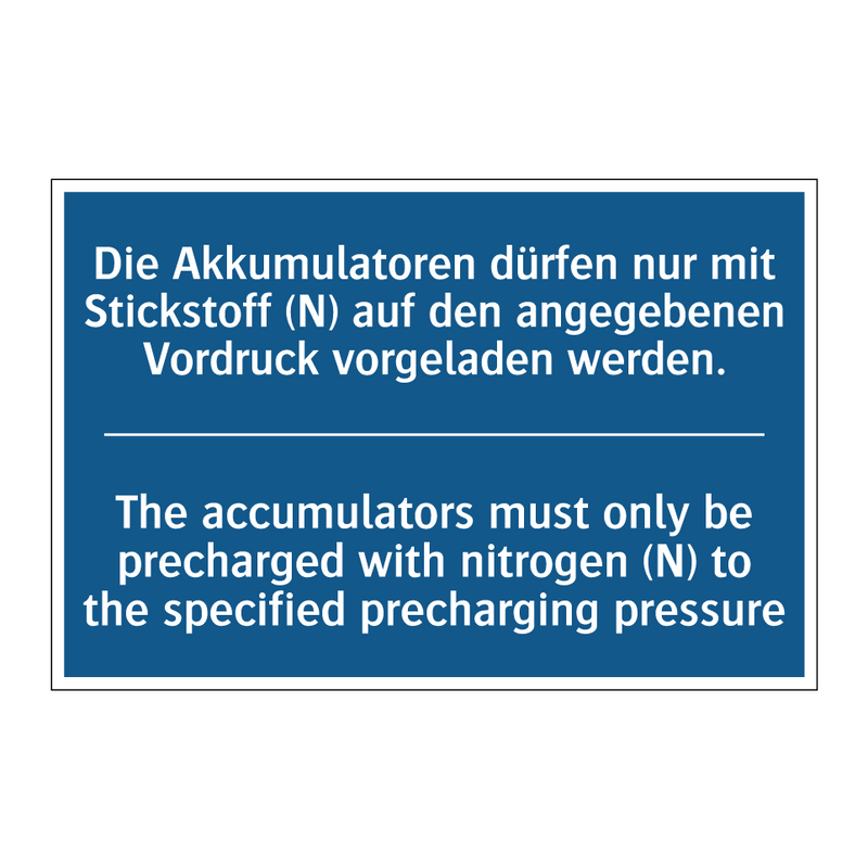 Die Akkumulatoren dürfen nur mit /.../ - The accumulators must only be /.../