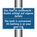 Das Bad ist unbewacht - Baden /.../ - The bath is unmanned - All bathing /.../