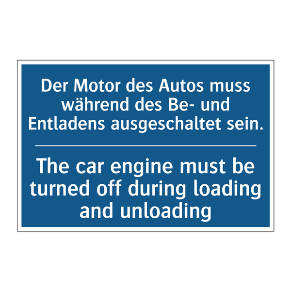 Der Motor des Autos muss während /.../ - The car engine must be turned /.../