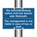 Die Geschäftsleitung haftet nicht /.../ - The management is not liable in /.../