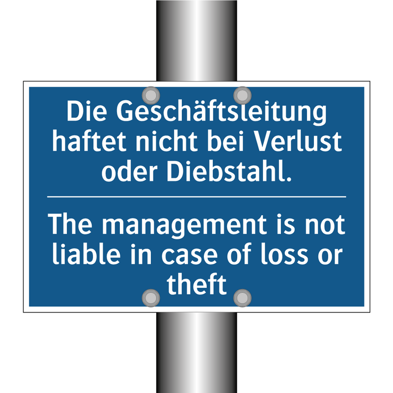 Die Geschäftsleitung haftet nicht /.../ - The management is not liable in /.../