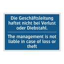Die Geschäftsleitung haftet nicht /.../ - The management is not liable in /.../