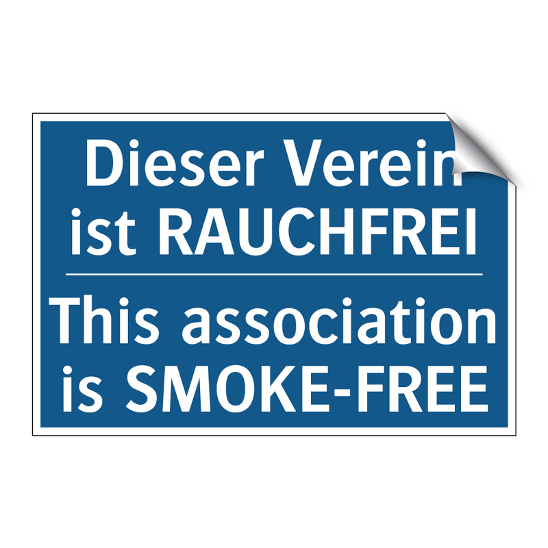 Dieser Verein ist RAUCHFREI - This association is SMOKE-FREE