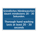Gründliches Händewaschen dauert /.../ - Thorough hand washing lasts at /.../