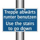 Treppe abwärts runter benutzen - Use the stairs to go down