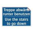 Treppe abwärts runter benutzen - Use the stairs to go down