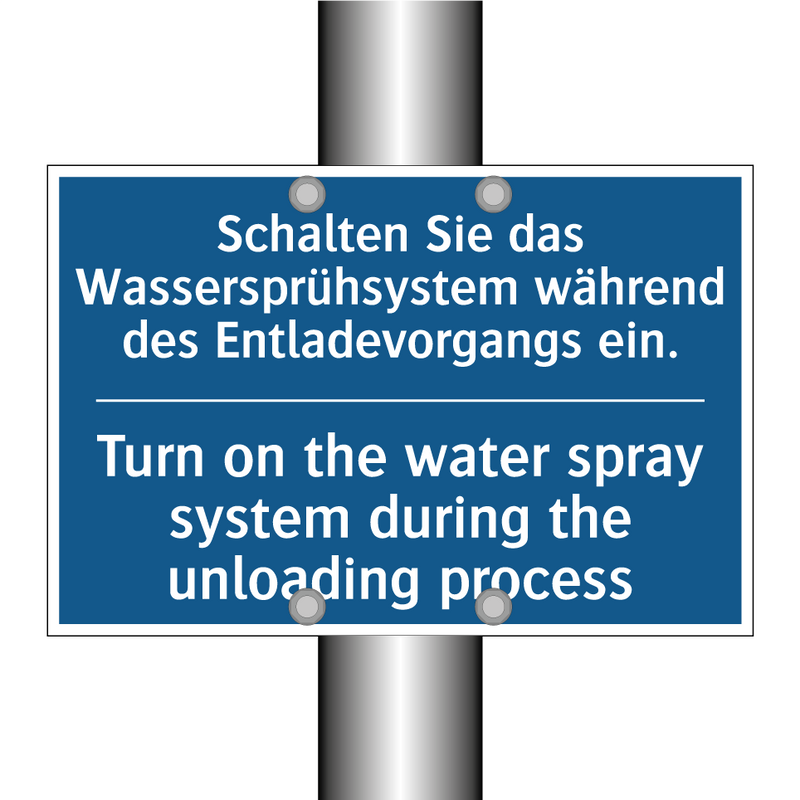 Schalten Sie das Wassersprühsystem /.../ - Turn on the water spray system /.../