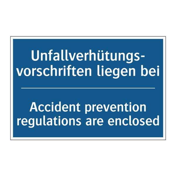 Unfallverhütungs- vorschriften /.../ - Accident prevention regulations /.../