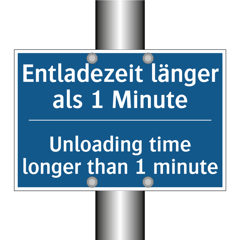 Entladezeit länger als 1 Minute/.../ - Unloading time longer than 1 minute/.../