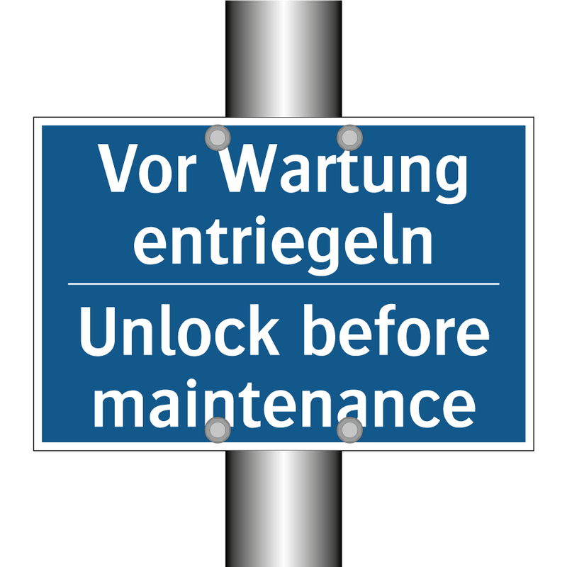 Vor Wartung entriegeln - Unlock before maintenance