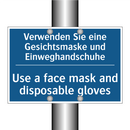 Verwenden Sie eine Gesichtsmaske /.../ - Use a face mask and disposable /.../