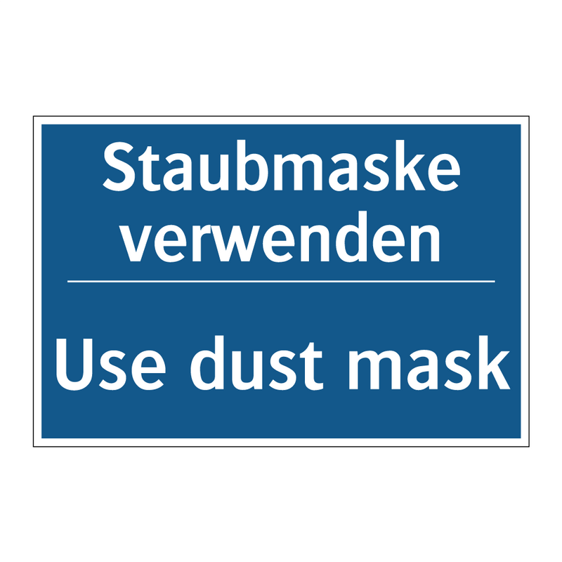 Staubmaske verwenden - Use dust mask