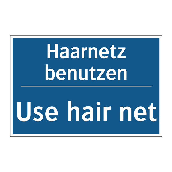 Haarnetz benutzen - Use hair net