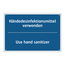 Händedesinfektionsmittel verwenden/.../ - Use hand sanitizer