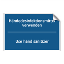 Händedesinfektionsmittel verwenden/.../ - Use hand sanitizer