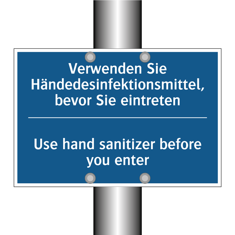 Verwenden Sie Händedesinfektionsmittel, /.../ - Use hand sanitizer before you /.../