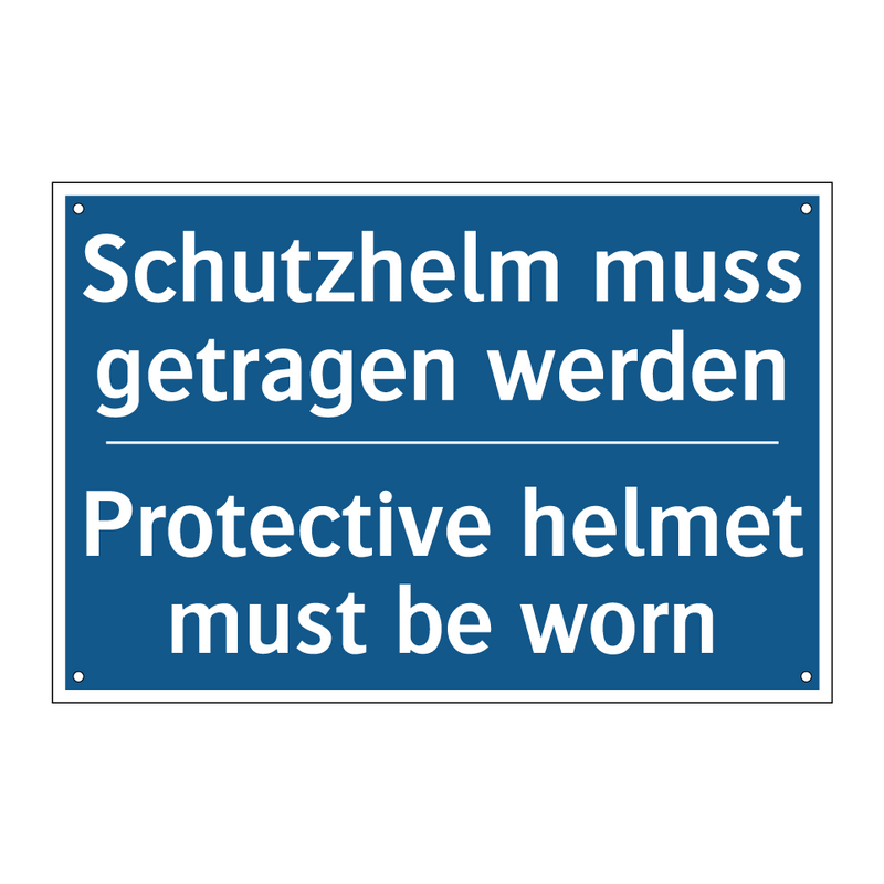 Schutzhelm muss getragen werden/.../ - Protective helmet must be worn