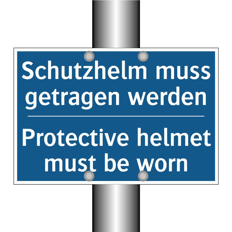 Schutzhelm muss getragen werden/.../ - Protective helmet must be worn
