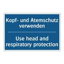 Kopf- und Atemschutz verwenden - Use head and respiratory protection/.../
