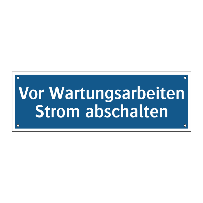 Vor Wartungsarbeiten Strom abschalten