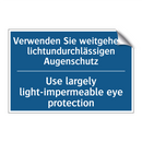 Verwenden Sie weitgehend lichtundurchlässigen /.../ - Use largely light-impermeable /.../
