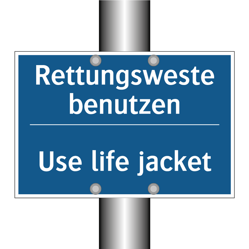 Rettungsweste benutzen - Use life jacket
