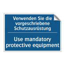 Verwenden Sie die vorgeschriebene /.../ - Use mandatory protective equipment/.../