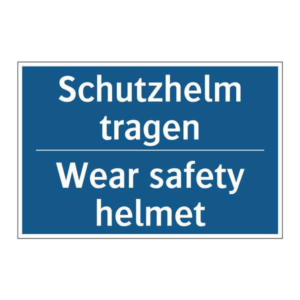 Schutzhelm tragen - Wear safety helmet