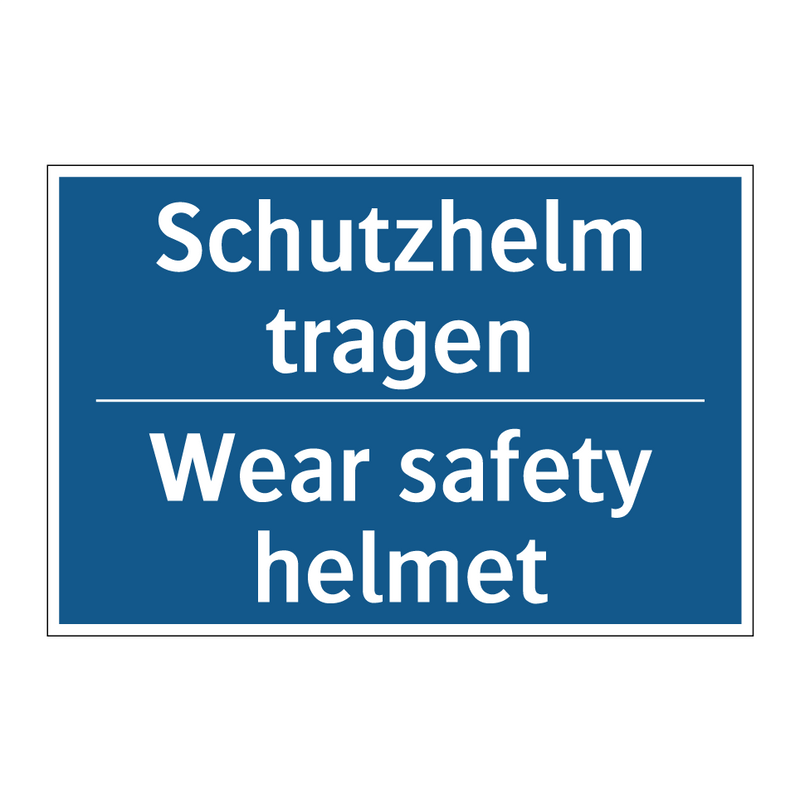 Schutzhelm tragen - Wear safety helmet