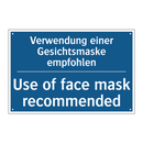 Verwendung einer Gesichtsmaske /.../ - Use of face mask recommended