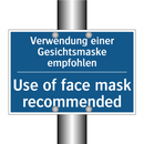 Verwendung einer Gesichtsmaske /.../ - Use of face mask recommended